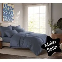 Seralino Bettwäsche Mako Satin Bettwäsche (100% Bio Baumwolle) mit Kissenbezug, 2 teilig, Fairtrade/ GOTS zertifiziert, uni Bettwäsche Set mit Reißverschluss