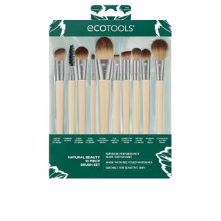 Brochas Maquillaje Natural Beauty Estuche 10 pz