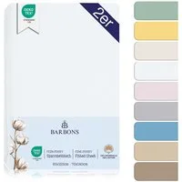 BARBONS Spannbettlaken 60x120 für Baby, Jersey Bettlaken Babybett, Kinderbett, (2 Stück), 100% Baumwolle