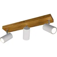 TRIO Leuchten LED Deckenstrahler, Dimmfunktion, LED wechselbar, Warmweiß, Balken-lampe innen Holz-lampe Treppenhaus übern Esstisch, Breite 44cm