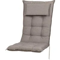 Sun Garden Hochlehnerauflage Hochlehner Sylt 50318-625 taupe 119x50x8 cm Sun Garden, (1 St), Eckhaltebänder mit Bindebändern