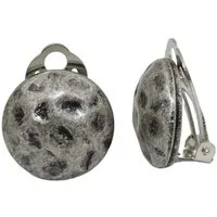 unbespielt Paar Ohrclips Modeschmuck Ohrringe antik-silberfarben glänzend 18 mm Kunststoff, Modeschmuck für Damen