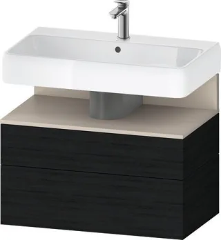 Duravit Qatego Waschtischunterbau wandhängend Eiche Schwarz Matt 790x470x590 mm - QA4394091160000 QA4394091160000