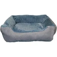 Defactoshop Tierbett Hundebett, Kissen in Leinenoptik, Hundekorb, erhöhte Ränder, verschiedene Größen