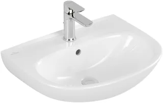 Villeroy & Boch Waschbecken O.novo 550x440mm Oval mit Überlauf Weiss Alpin CeramicPlus 4A4057R1
