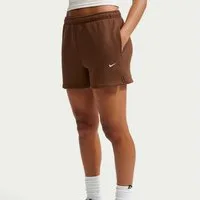 Nike Sportswear Shorts W NK STDO FLC MW MR STD 4 SHRT mit Eingrifftaschen, ca. Mitte Oberschenkel lang, gerade Beinform