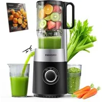 EUHOMY Slow Juicer mit 135MM Breite und Größere Fütterungsröhre, 220 W, für Ganze Gemüse Obst - Leicht zu Reinigender Entsafter mit 2 Gläsern