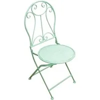 Levandeo® Gartenstuhl, Garten Stuhl Vintage Metall Grün Klappstuhl Gartenstuhl Bistrostuhl
