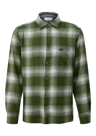 s.Oliver - Hemd olive/weiß - Gr. - M