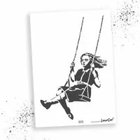 LaserCad Motivschablone BANKSY Streetart für Graffiti, Airbrush, Deko