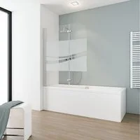 Schulte Badewannenfaltwand Komfort 112 x 140 cm, Sicherheitsglas, (2 tlg), Dekor Liane Alu-Natur