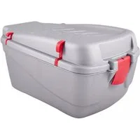 QLS Fahrradkoffer Grau 42 x 31 x 22cm Kunststoff, Fahrradbox Gepäckträger Topcase Radfahrerkoffer