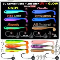 Paradox Fishing Kunstköder PX Zander Shad Gummifisch 10cm - verschiedene Farben, UV-Aktiv Fisch-Aroma