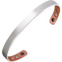 Lunavit Armband Lunavit Magnet-Kupfer-Spange Harmony Slim Silber