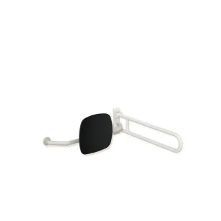 Hewi 801 Rückenstütze 801.51.9273L50 Wandabstand 230mm, rechts, Lehne tiefschwarz, stahlblau