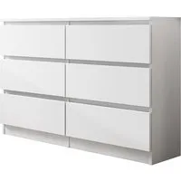 MIRJAN24 Kommode Malwa M6 120 (mit 6 Schubladen), grifflose Öffnungssystem, geräumiger Schubladen
