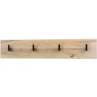Vladon Garderobenpaneel Linea V2 (Wandgarderobe, mit 4 Kleiderhaken), Eiche Natur (72 x 14,5 x 3,5 cm)