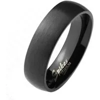 BUNGSA Fingerring 54 (17.2) Paarring mattschwarz aus Titan Unisex (Ring, 1-tlg), Damen Herren