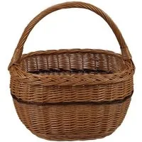 natuleo by pokuc Flaschenkorb Einkaufskorb/Autokorb aus Weide Braun Oval 42x28x43 cm