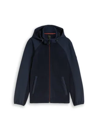 Tom Tailor - Hybrid Fleecejacke mit Kapuze sky captain blue - Gr. - XXXL