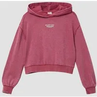 s.Oliver Sweatshirt Sweatshirt Kurzes Oversize-Sweatshirt mit Garment Dye und Rückenprint