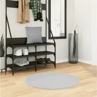 furnicato Teppich HUARTE Kurzflor Weich und Waschbar Grau Ø 80 cm, Ø 80 cm, Flauschiger Teppichläufer, faltbar und strapazierfähig für Flure