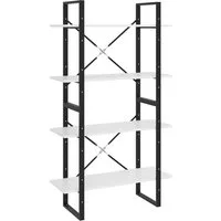 vidaXL Bücherregal Bücherregal 4 Fächer Weiß 80x30x140 cm Holzwerkstoff, 1-tlg.