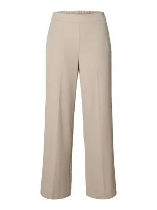 selected women - SLWEMMA-TARA MW WIDE PANT NOOS Pure Cashmere - Gr. - 32