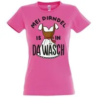 Youth Designz Print-Shirt MEI DIRNDEL IS IN DA WÄSCH Damen T-Shirt mit Fun-Look Dirndl Aufdruck und lustigem Spruch