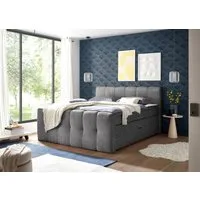 ED EXCITING DESIGN Boxspringbett Tolfa mit Komforteinstiegshöhe von 73cm, erhältlich in 180x200cm, inkl. Bettkasten und 7cm Visco-Topper