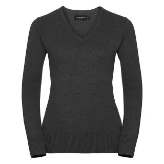 Russell Collection - Sweatshirt V-Ausschnitt für Damen (Holzkohle)