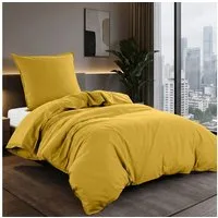 wometo Bettwäsche Stone Washed 135x200 Renforcé, Baumwolle, 2 teilig, OEKO-TEX®, 100% Baumwolle, Bettwäsche im Knitterlook mit Stehsaum