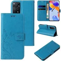 Tec-Expert Handyhülle Cover Tasche Hülle für Xiaomi Redmi Note 11 Pro 6,67 Zoll, Klapphülle Case mit Kartenfach Fliphülle aufstellbar, Motiv Blumen
