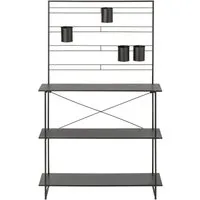 Dehner Pflanztisch Gartenarbeitstisch Provence, 100 x 40 x 160 cm, Metall, schwarz, hochwertiges Pflanzen Regal für Terrasse / Balkon