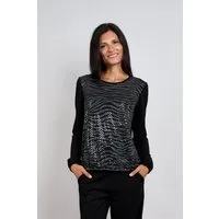 Seidel Moden Langarmshirt im Animal-Look / Pailetten / MADE IN GERMANY