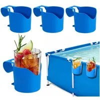 FOUORTUNATE-BEE Flaschenhalter 4er Pool Getränkehalter Poolrand Getränkehalter für Becher Glas, (4-St), Pool Getränkehalter für Handy Cocktails Spa Whirlpool Party