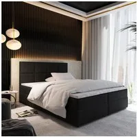 Masseno Boxbett LENA 160x200 cm mit Bonell Matratze und Topper, Doppelbett, Polsterbett mit Kopfteil, Boxspringbett