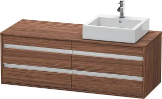 Duravit Ketho Konsolenwaschtischunterbau wandhängend Nussbaum dunkel Matt 1400x550x496 mm - KT6657R2 KT6657R2121