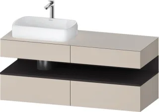 Duravit Qatego Konsolenwaschtischunterbau wandhängend Taupe Matt 1400x550x600 mm - QA4765080910000 QA4765080910000