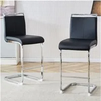 REDOM Barhocker Barstühle im 2er-Set, Kunstleder mit Metallfüßen (elegante Ergonomische für Küche), Bar und Restaurant mit modernem Design