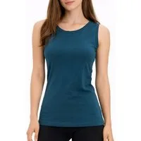 Vishes Shirttop Tanktop Damen Ärmellos Unifarben Rundausschnitt Jersey Baumwolle Alternative Mode, Boho, Hippie, Ethno, Festival