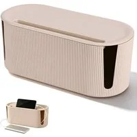 BlingBin Kabelbox Steckdosenbox Kabelmanagement Box Cord Organizer Box Aufbewahrungsbox, (1 Stück, 1-tlg., Verstecken und Ordnen von Kabeln,31x13.5x12.5cm), Draht Aufbewahrungsbox mit Deckel für Zuhause,Wohnzimmer,Schreibtisch
