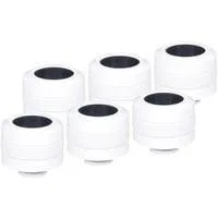 Eiszapfen PRO 16mm HardTube Fitting G1/4 - White, Verbindung weiß, 6er Set