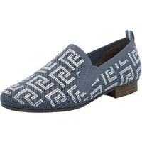 Rieker Slipper Halbschuh, Schlupfschuh, Blockabsatz, Loafer mit Glitzersteinchen