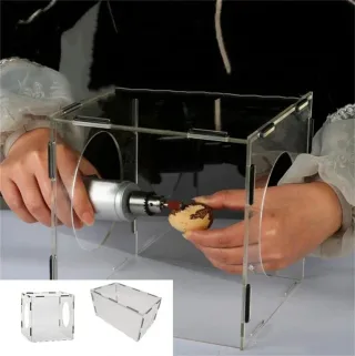 Clear Acrylic Grinding Dust Box Transparent Design 200x200x200mm 200x180x300mm Easy Assembly Polishing Buffing Engraving