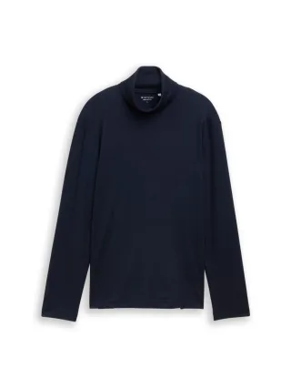 Tom Tailor - Basic Rollkragenshirt blau - Gr. - XXL