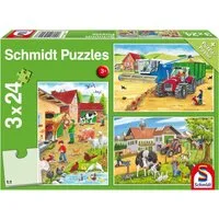 Schmidt Spiele Puzzle Auf dem Bauernhof, 72 Puzzleteile, 3x24 Teile