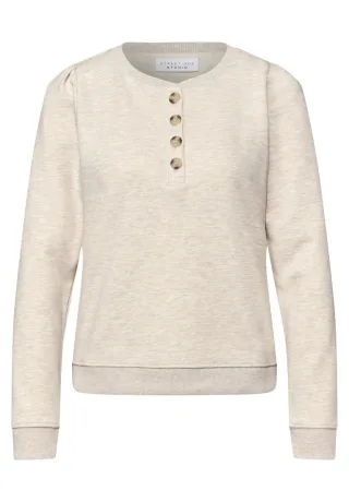 Street One Studio - Pullover mit Knopfleiste beige - Gr. - 40