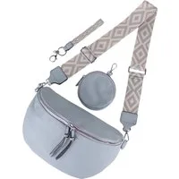 MIRROSI Bauchtasche Damen Taschen, Umhängetasche, Brusttasche, 30x19x10cm Veganes Leder (Schultertasche für jeden Anlass, (dazu 1x Schlüsselband und 1x Münzenbeutel), Crossbody Bag, Bohemian gemusterten & verstellbaren Schulterriemen