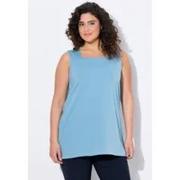 Ulla Popken Longshirt Longtop Classic Fit Carré-Ausschnitt ärmellos